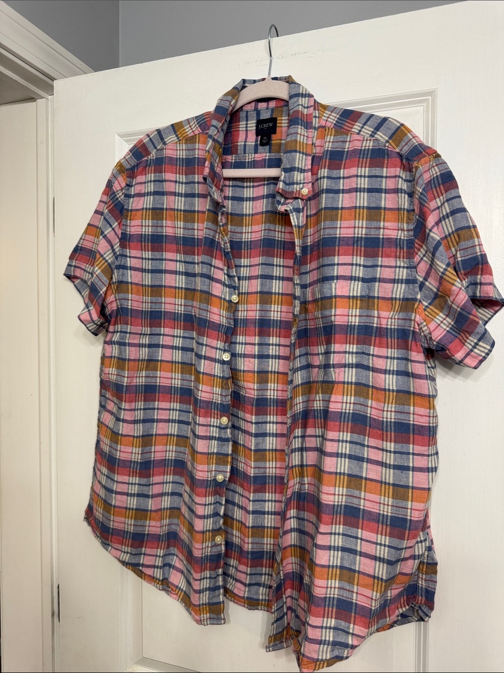 J. Crew Multicolor Plaid Short-Sleeve Button-Down Shirt
